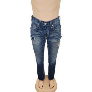 True Religion Men's Blue Big T Natural Earthworm Skinny Denim Jeans Size 32
